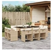 Image de Ensemble à manger de jardin et coussins 11 pcs beige poly rotin 3277977