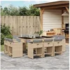 Image de Ensemble à manger de jardin et coussins 11 pcs mélange beige 3277979