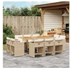 Image de Ensemble à manger de jardin et coussins 11 pcs beige poly rotin 3277983