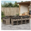 Image de Ensemble à manger de jardin coussins 13 pcs gris résine tressée 3277987