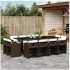 Image de Ensemble à manger de jardin avec coussins 13 pcs marron rotin 3277988