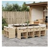 Image de Ensemble à manger de jardin et coussins 13 pcs beige 3277989