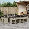 Image de Ensemble à manger de jardin et coussins 13 pcs gris clair rotin 3277990