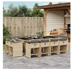 Image de Ensemble à manger de jardin coussins 13 pcs mélange beige rotin 3277991