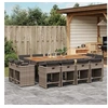Image de Ensemble à manger de jardin coussins 13 pcs gris résine tressée 3277993
