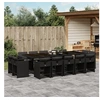 Image de Ensemble à manger de jardin 15 pcs coussins noir résine tressée 3277998