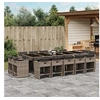 Image de Ensemble à manger de jardin 15 pcs coussins gris résine tressée 3277999
