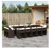 Image de Ensemble à manger de jardin avec coussins 15 pcs marron rotin 3278000