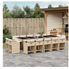Image de Ensemble à manger de jardin et coussins 15 pcs beige 3278001