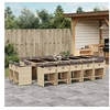 Image de Ensemble à manger de jardin et coussins 15 pcs mélange beige 3278003