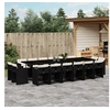 Image de Ensemble à manger de jardin 17 pcs coussins noir résine tressée 3278009
