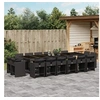 Image de Ensemble à manger de jardin 17 pcs coussins noir résine tressée 3278010