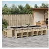 Image de Ensemble à manger de jardin et coussins 17 pcs mélange beige 3278015