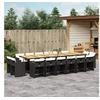 Image de Ensemble à manger de jardin 17 pcs coussins noir résine tressée 3278018