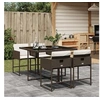 Image de Ensemble à manger de jardin 5 pcs et coussins marron poly rotin 3278024