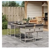 Image de Ensemble à manger de jardin et coussins 5 pcs gris clair rotin 3278026