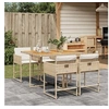 Image de Ensemble à manger de jardin avec coussins 5pcs Beige poly rotin 3278031
