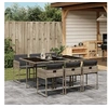 Image de Ensemble à manger de jardin et coussins 7 pcs gris rotin 3278035