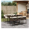 Image de Ensemble à manger de jardin et coussins 7 pcs marron rotin 3278036
