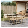 Image de Ensemble à manger de jardin et coussins 7 pcs beige poly rotin 3278037