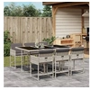 Image de Ensemble à manger de jardin et coussins 7 pcs gris clair rotin 3278038