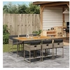 Image de Ensemble à manger de jardin et coussins 7 pcs gris rotin 3278041