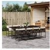 Image de Ensemble à manger de jardin et coussins 9 pcs marron poly rotin 3278048