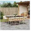 Image de Ensemble à manger de jardin et coussins 9 pcs beige Poly rotin 3278049