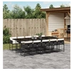 Image de Ensemble à manger de jardin 11 pcs coussins noir résine tressée 3278057