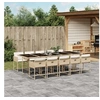 Image de Ensemble à manger de jardin et coussins 11 pcs beige poly rotin 3278061
