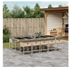 Image de Ensemble à manger de jardin et coussins 11 pcs mélange beige 3278063