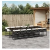 Image de Ensemble à manger de jardin 13 pcs coussins noir résine tressée 3278069