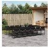 Image de Ensemble à manger de jardin 13 pcs coussins noir résine tressée 3278070