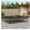 Image de Ensemble à manger de jardin coussins 13 pcs gris résine tressée 3278071