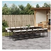 Image de Ensemble à manger de jardin avec coussins 13 pcs marron rotin 3278072