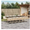 Image de Ensemble à manger de jardin et coussins 13 pcs beige 3278073