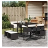 Image de Ensemble à manger de jardin 9pcs coussins noir résine tressée 3278081