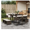 Image de Ensemble à manger de jardin et coussins 9 pcs marron poly rotin 3278084