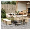 Image de Ensemble à manger de jardin et coussins 9 pcs beige Poly rotin 3278085
