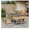 Image de Ensemble à manger de jardin et coussins 9 pcs mélange beige 3278087