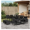 Image de Ensemble à manger de jardin 11 pcs coussins noir résine tressée 3278094