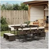 Image de Ensemble à manger de jardin et coussins 11 pcs marron rotin 3278096