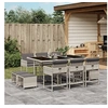 Image de Ensemble à manger de jardin 11pcs avec coussins gris poly rotin 3278098