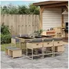 Image de Ensemble à manger de jardin et coussins 11 pcs mélange beige 3278099