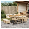 Image de Ensemble à manger de jardin et coussins 11 pcs beige poly rotin 3278103