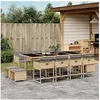 Image de Ensemble à manger de jardin coussins 13 pcs mélange beige rotin 3278111