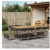 Image de Ensemble à manger de jardin coussins 13 pcs gris résine tressée 3278113