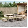Image de Ensemble à manger de jardin et coussins 15 pcs beige 3278121