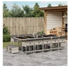 Image de Ensemble à manger de jardin et coussins 15 pcs gris clair rotin 3278122