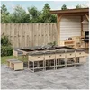 Image de Ensemble à manger de jardin et coussins 15 pcs mélange beige 3278123
